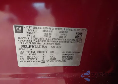 2018 GMC Terrain Sle z USA, uszkodzony, nr VIN 3GKALMEV9JL276824